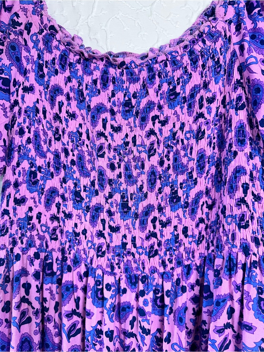 Off-Shoulder Purple Floral Maxi Dress Zesica Women's Floral Maxi Dress Size L - Picture 5 of 9